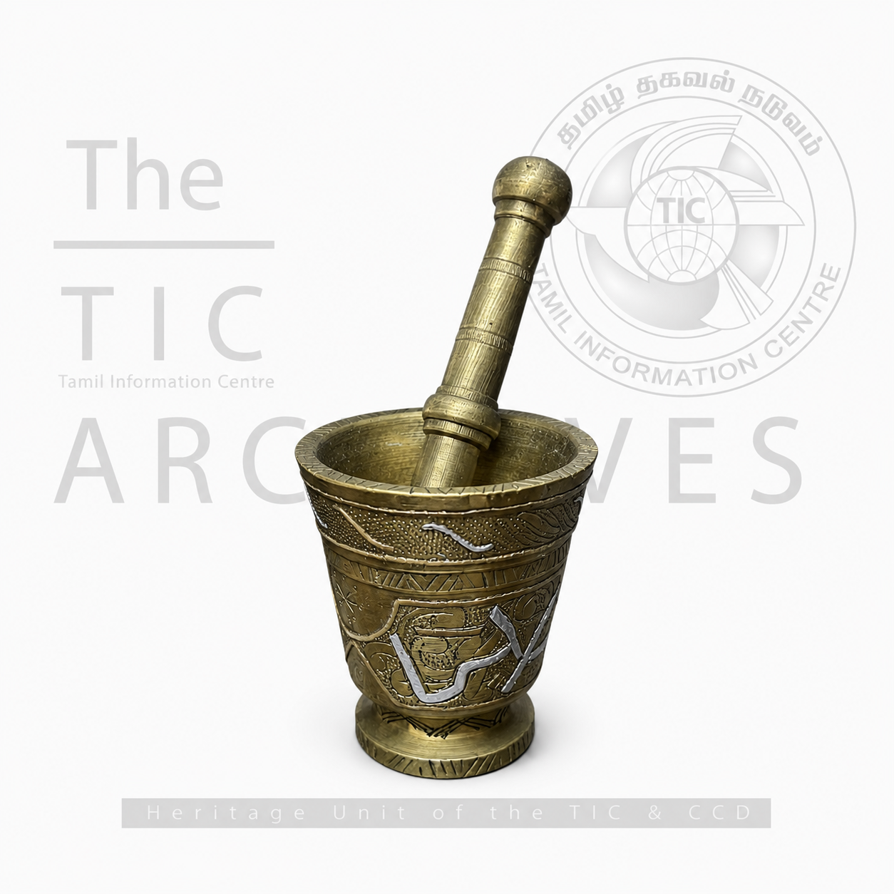 Antique Brass Mortar and Pestle(பித்தளை உரல்–உலக்கை)